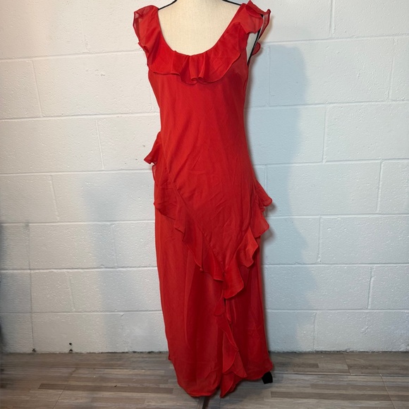 a new day Dresses & Skirts - A New Day Women's Red Long Ruffled Slip Dress